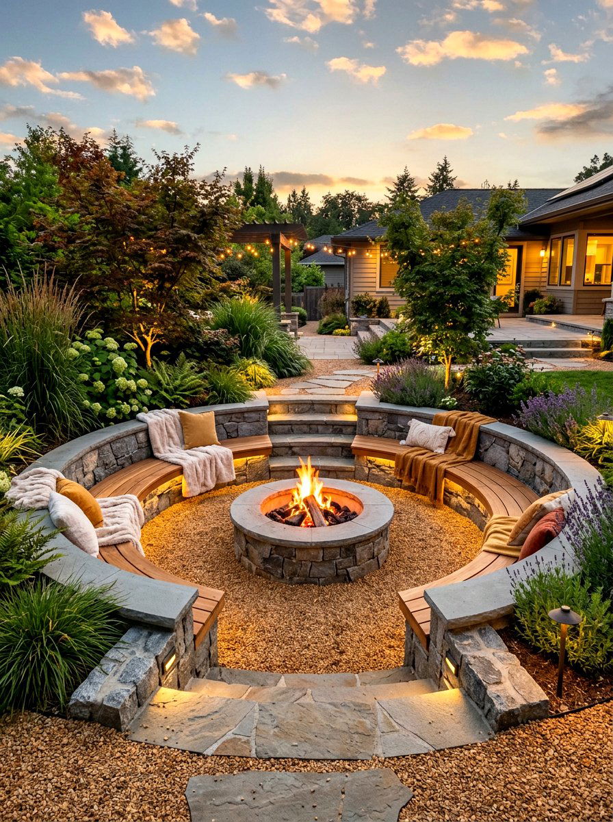Sunken Fire Pit Seating - 30 tea garden seating ideas