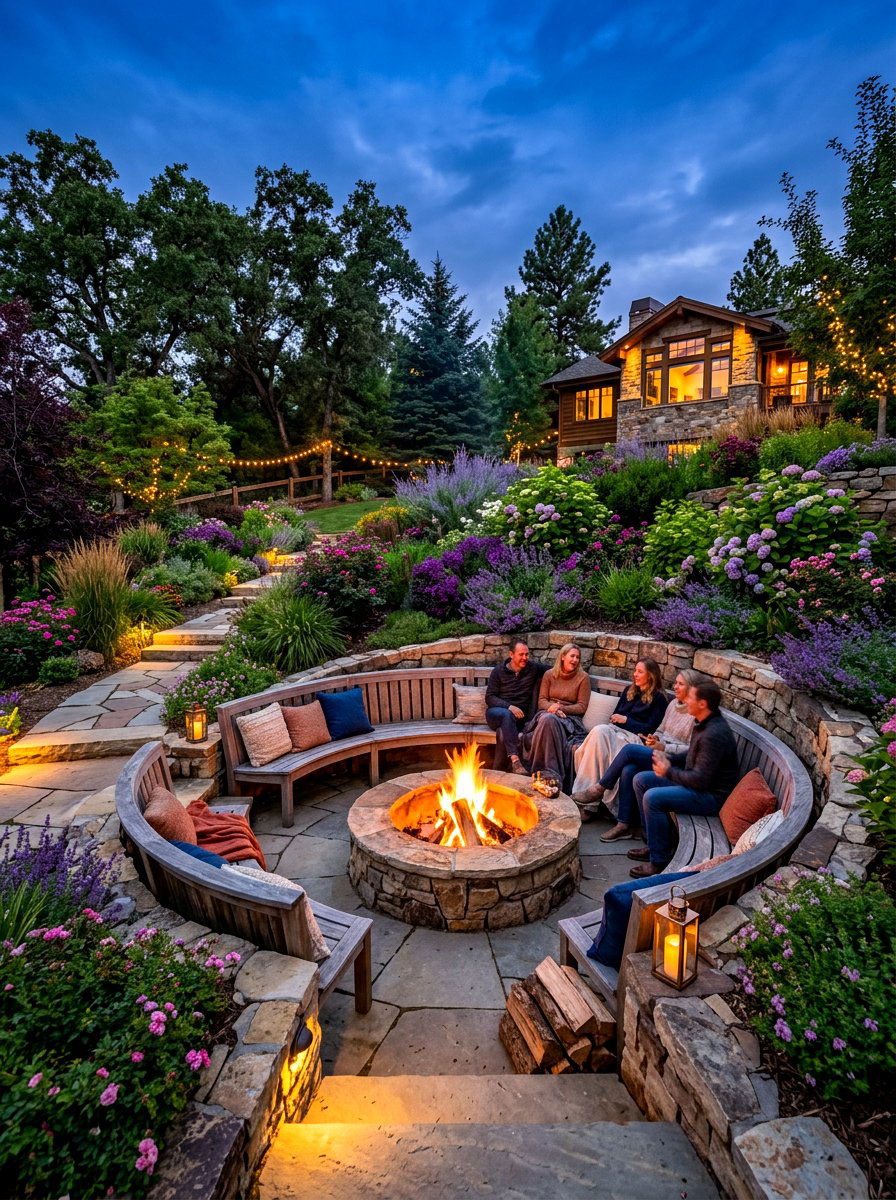 Sunken Fire Pit - 30 backyard fire pit ideas