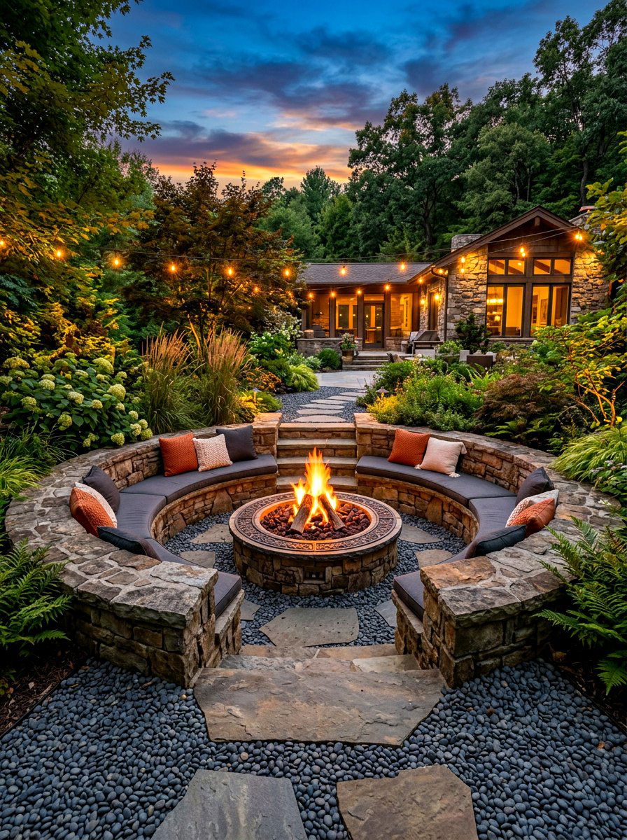 Sunken Fire Pits - 30 quiet luxury exterior ideas