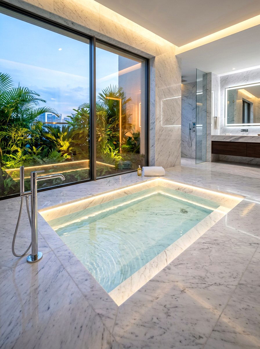 Sunken Floor Bathtub - 30 soaking tub ideas