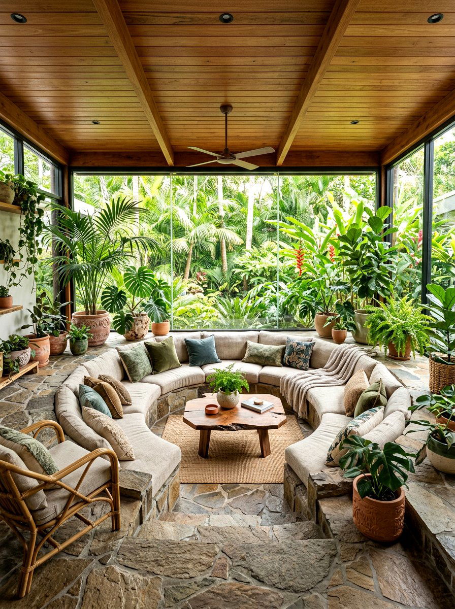 Sunken Garden Room - 30 sunken living room ideas