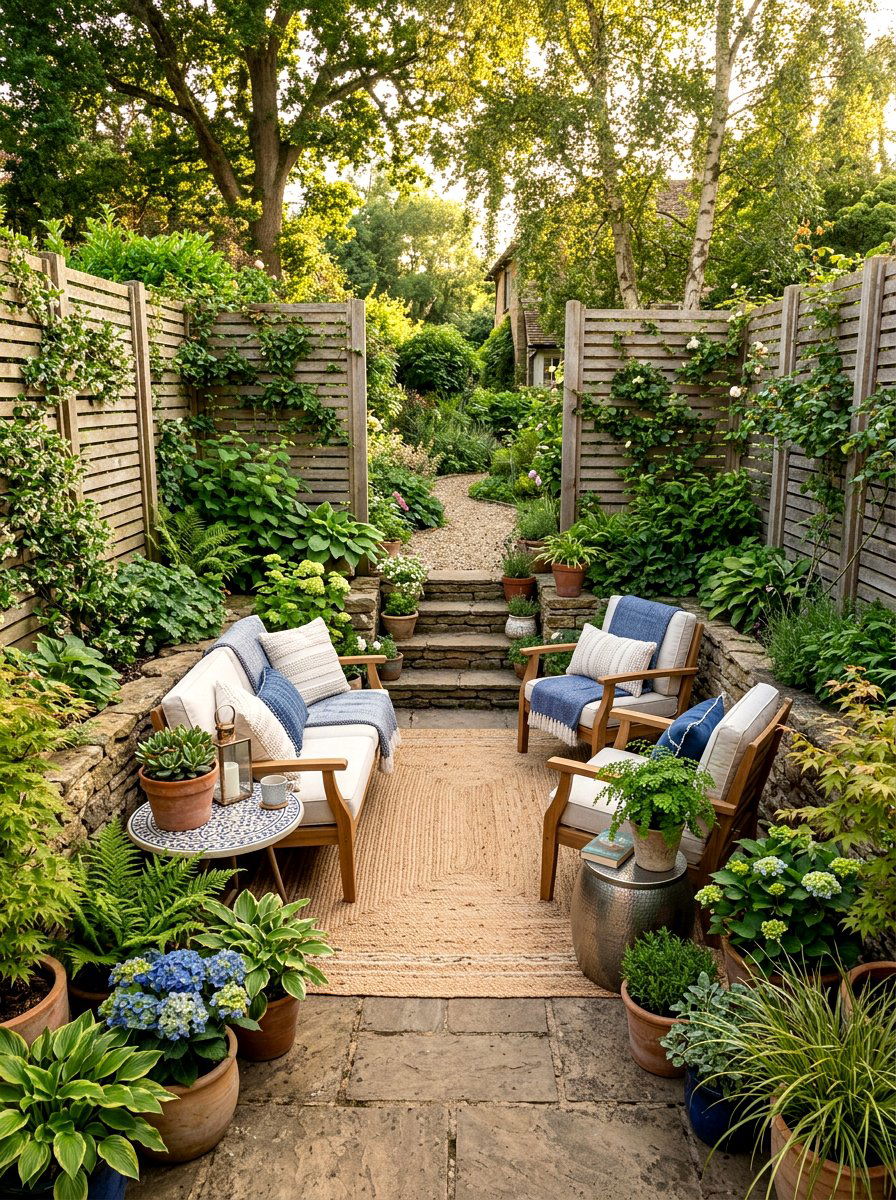 Sunken Garden Room Seating - 30 backyard conversation pit ideas