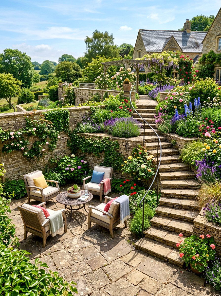 Sunken Garden Terrace - 30 English garden ideas
