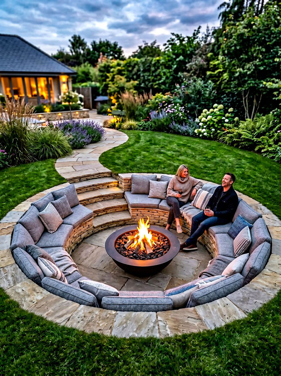 Sunken Gas Fire Pit - 30 gas fire pit ideas