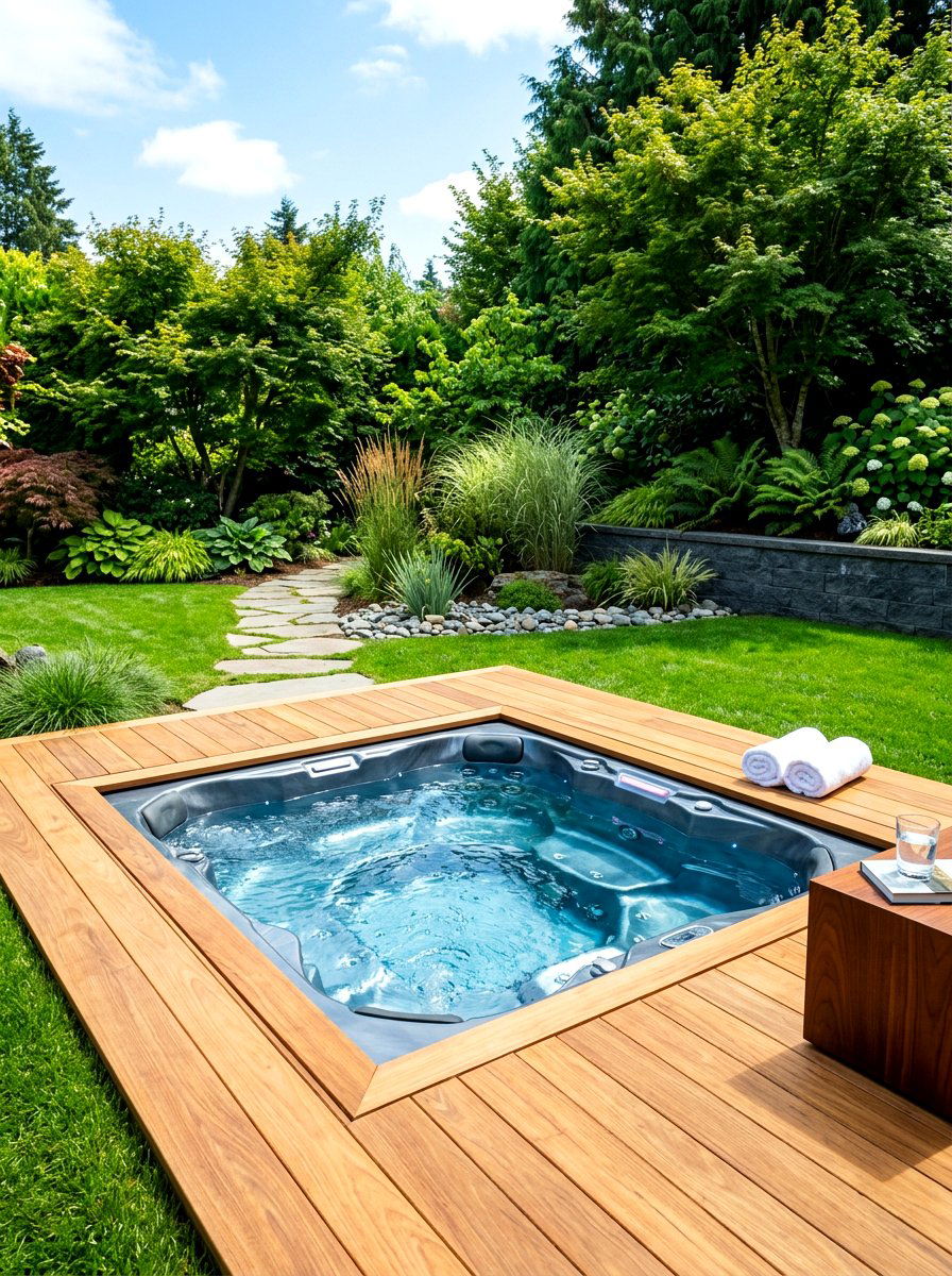 Sunken Hot Tub Deck - 30 hot tub deck ideas