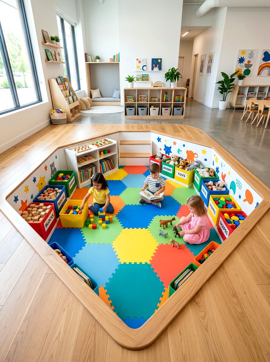 Sunken Indoor Play Zone - 30 split level seating ideas