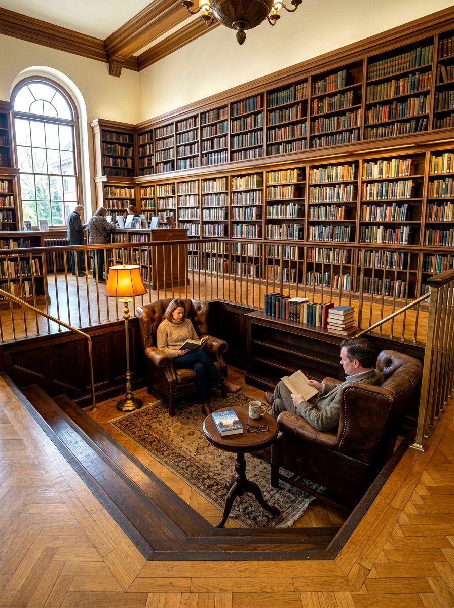 Sunken Library Seating - 30 sunken living room ideas