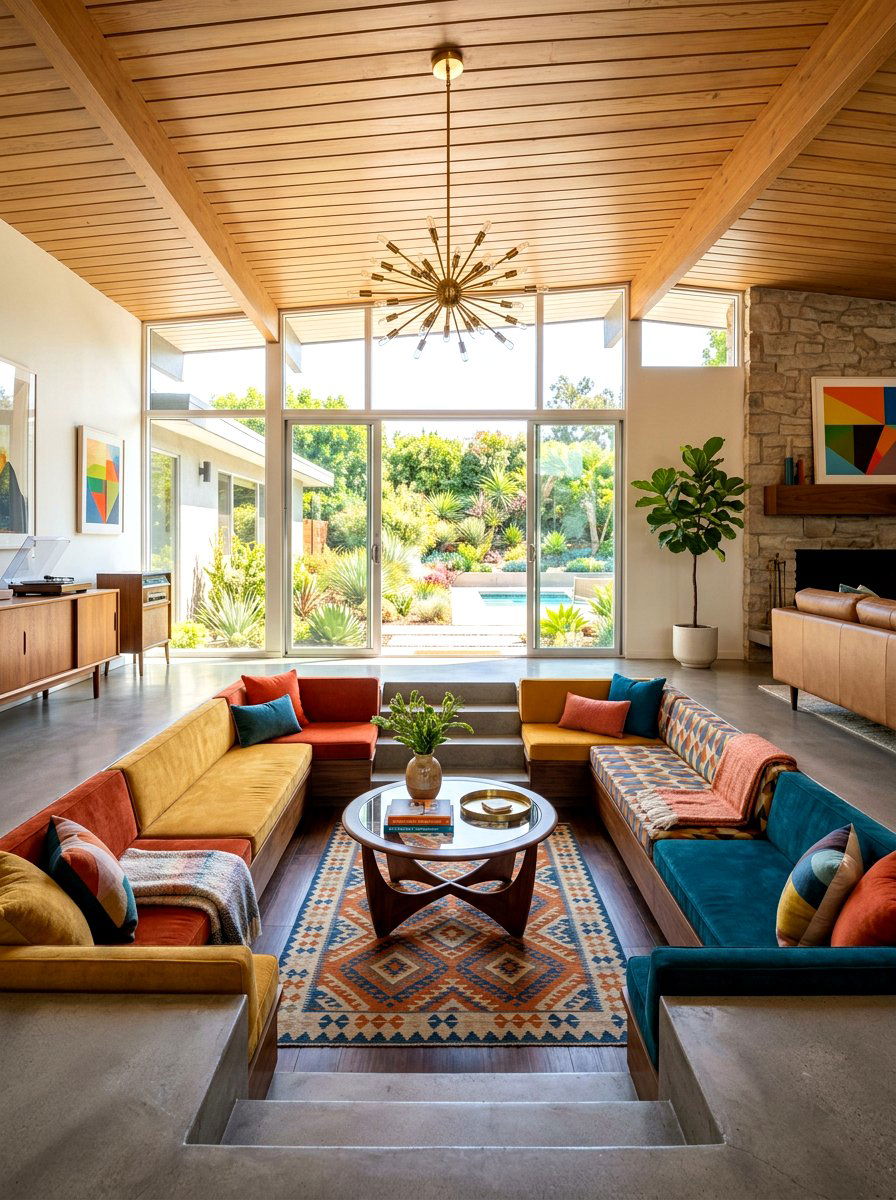 Sunken Living Room - 30 minimalist living room decor ideas