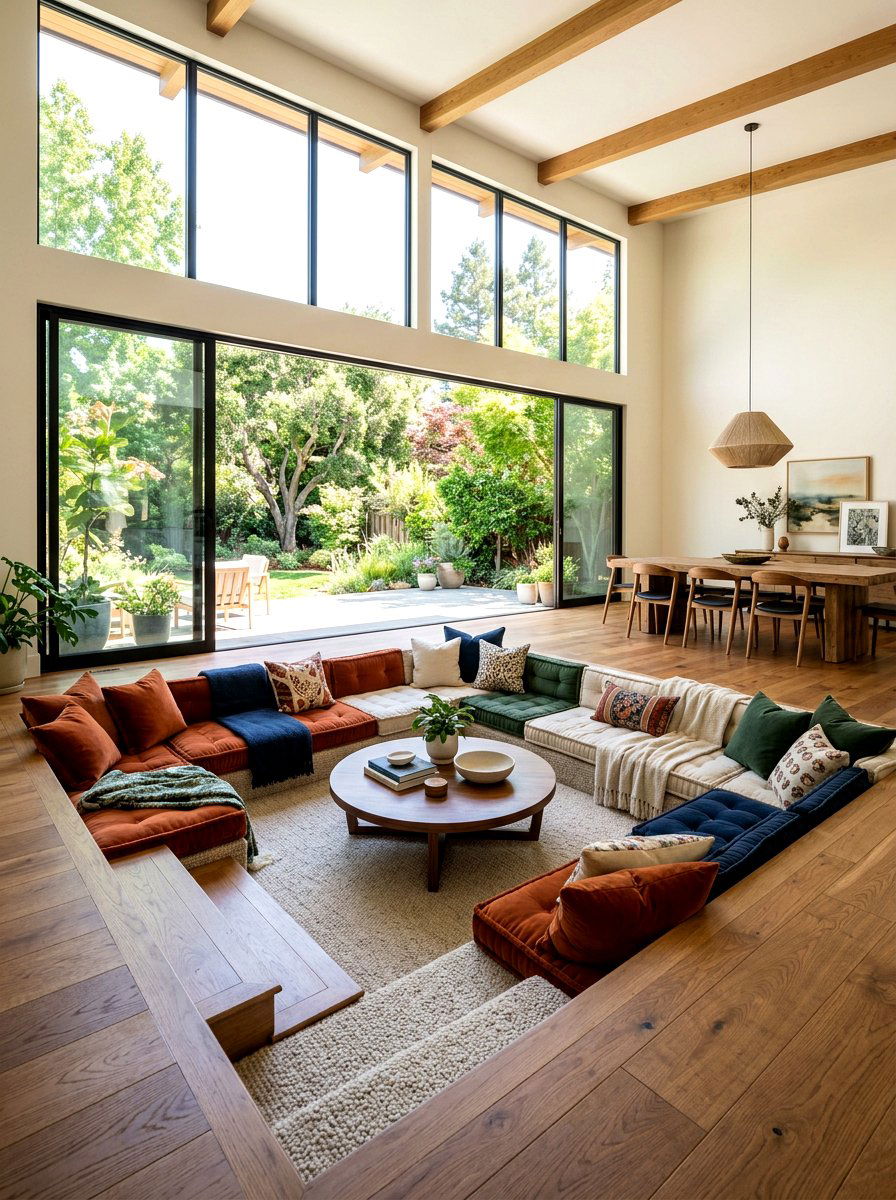 Sunken Living Room Design - 30 open floor plan ideas