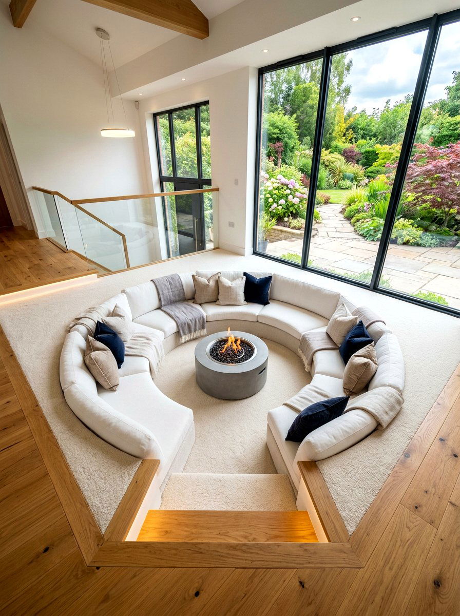 Sunken Living Room Design - 30 home entertaining room ideas