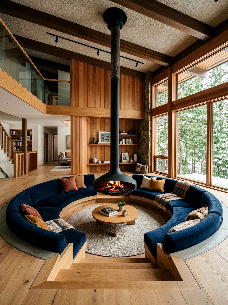 Sunken Living Room Fireplace - 30 sunken living room ideas