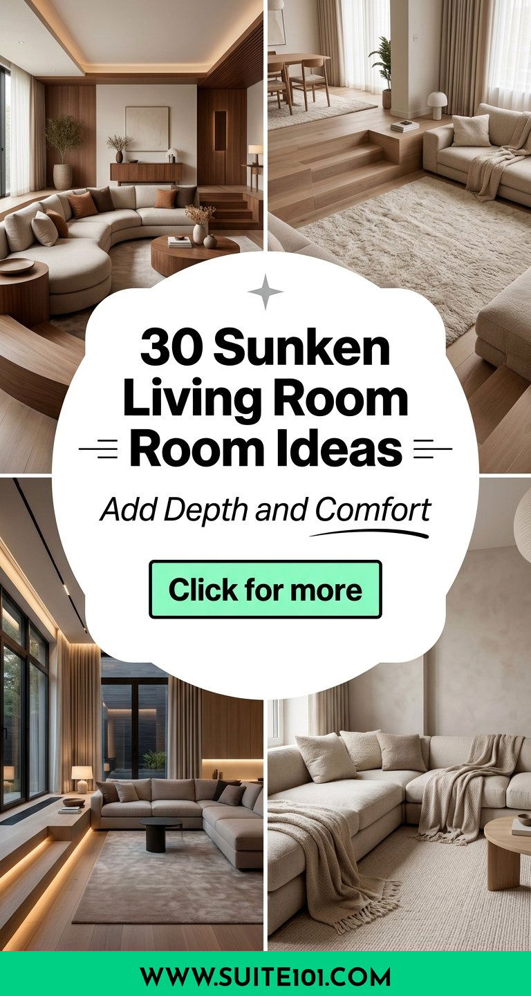 Sunken Living Room Ideas 30 Ways to Add Depth and Comfort - Sunken Living Room Ideas: 30 Ways to Add Depth and Comfort