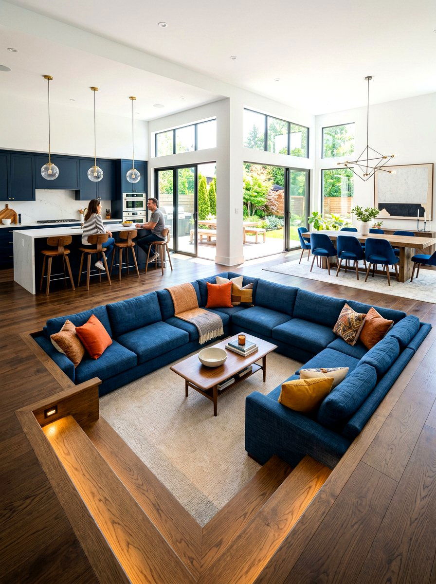 Sunken Living Room Open Concept - 30 open concept living room ideas
