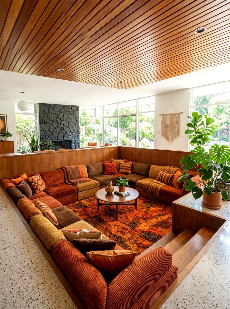 Sunken Living Room Pit - 30 conversation seating ideas