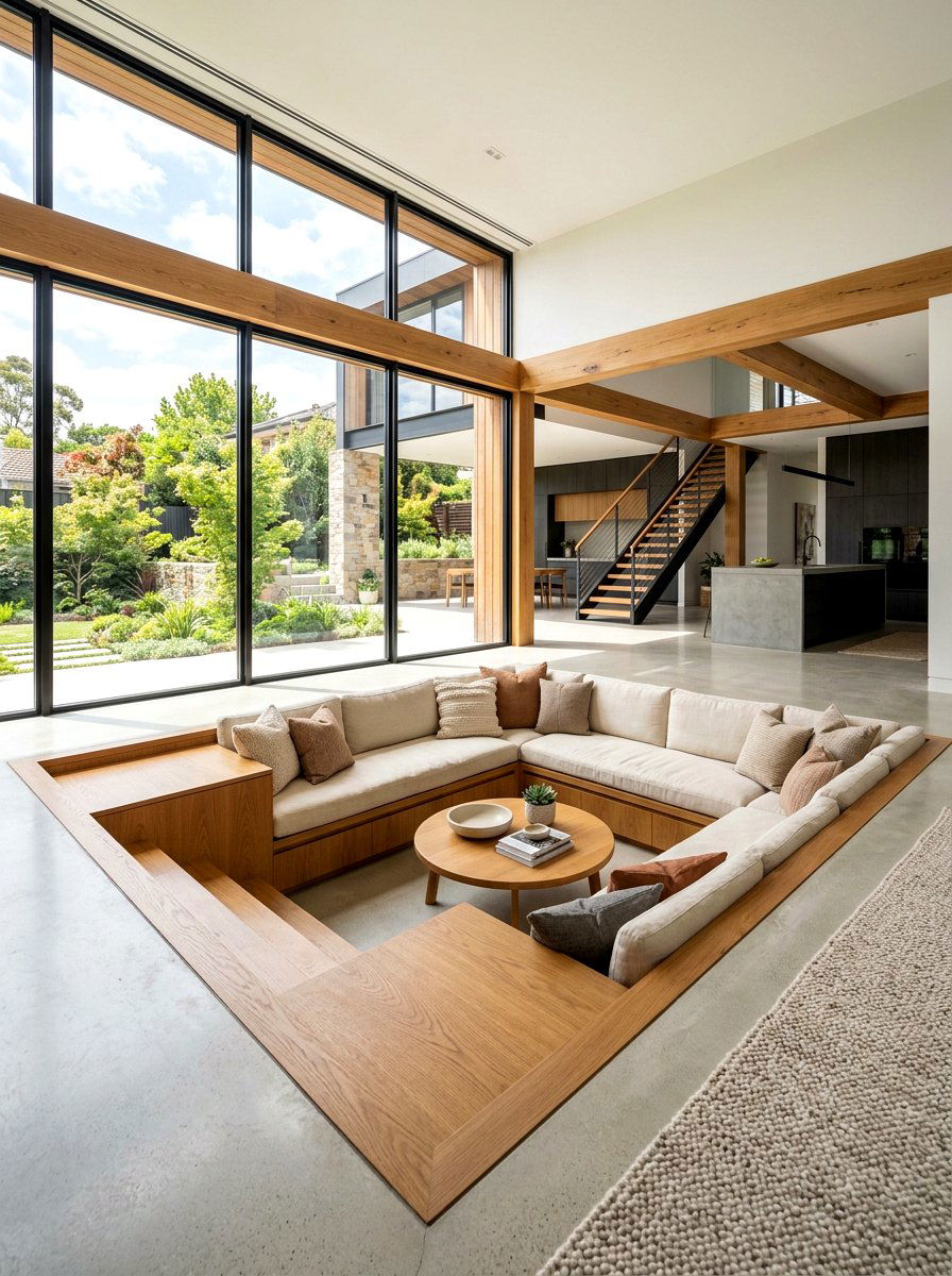 Sunken Living Room Seating Area - 30 pit sofa living room ideas