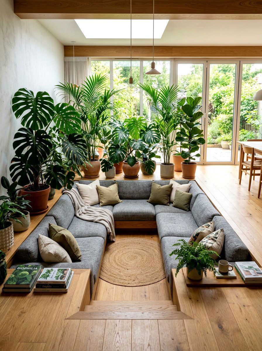 Sunken Lounge Indoor Plants - 30 sunken living room ideas