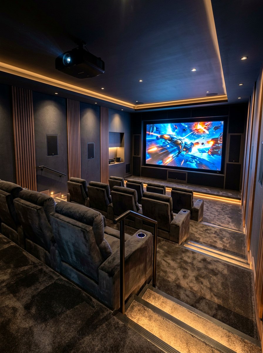 Sunken Media Room - 30 step down living room ideas