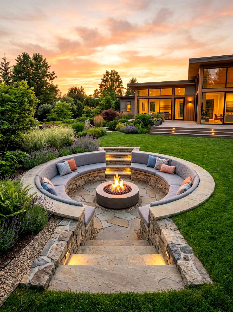 Sunken Patio Lounge - 30 modern patio ideas