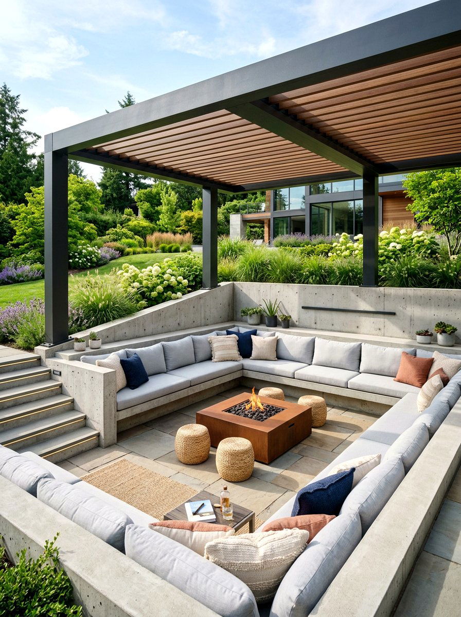 Sunken Patio With Shelter - 30 all weather patio ideas