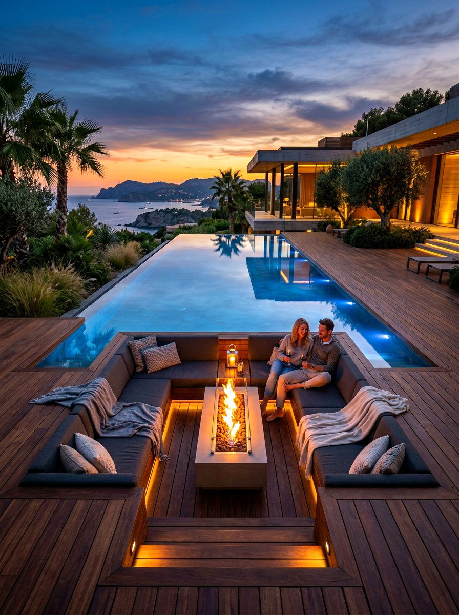 Sunken Pool Daybed - 30 poolside daybed ideas