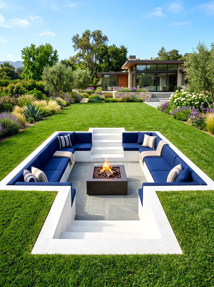 Sunken Seating Area - 30 viral backyard ideas
