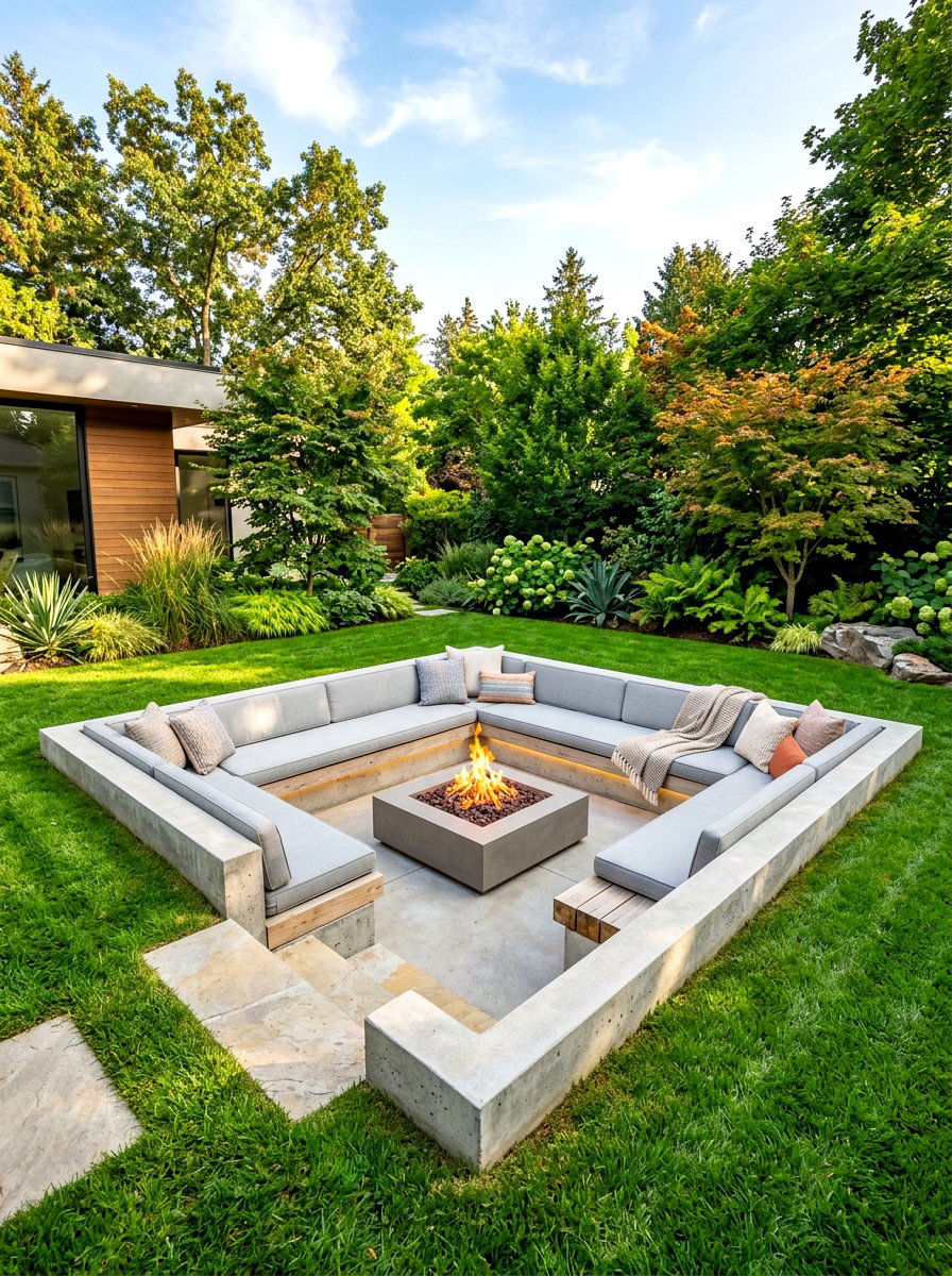 Sunken Seating Area - 30 intimate patio ideas