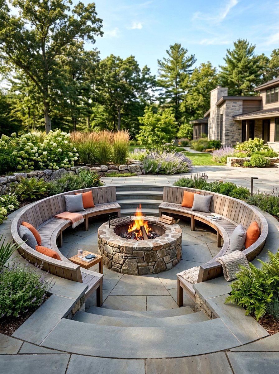 Sunken Seating Area - 30 sunset hosting patio ideas