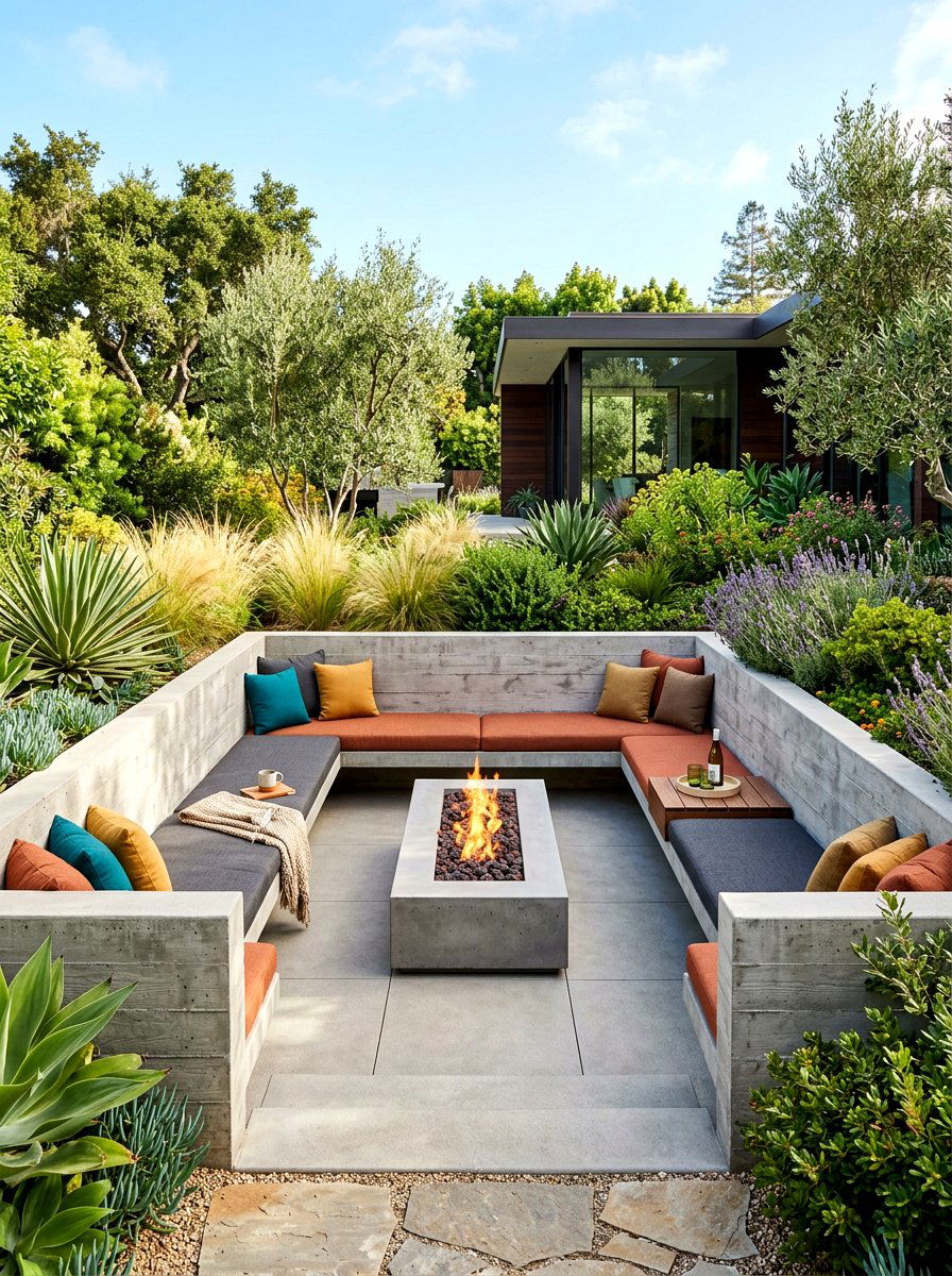 Sunken Seating Area - 30 backyard hosting ideas