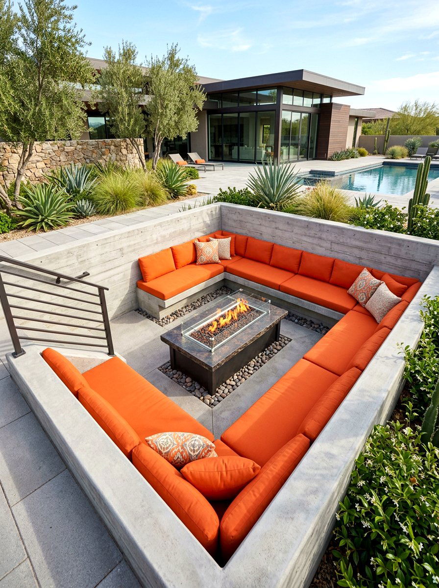 Sunken Seating - 30 entertainer backyard ideas