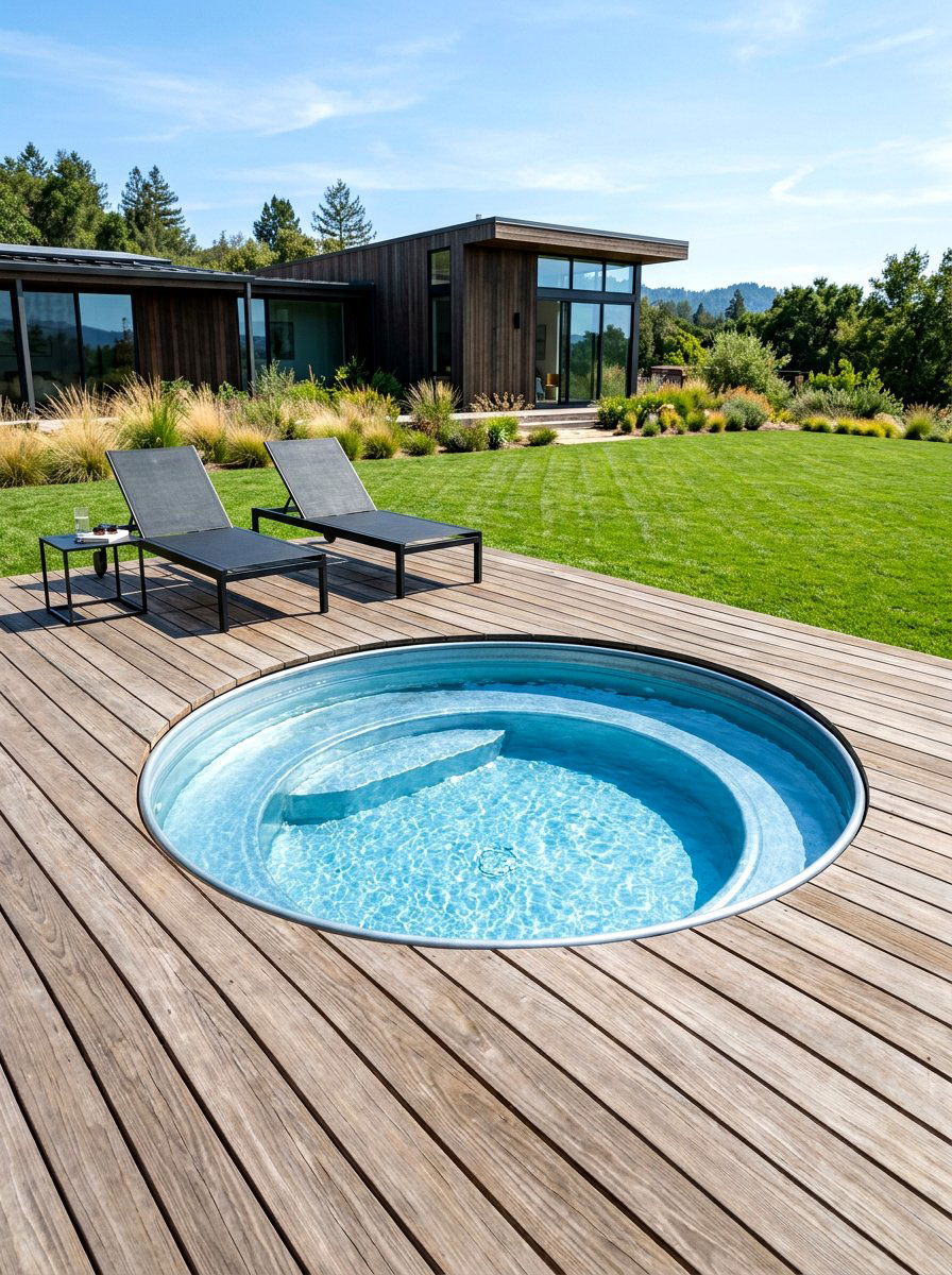 Sunken Stock Tank Deck - 30 stock tank pool deck ideas