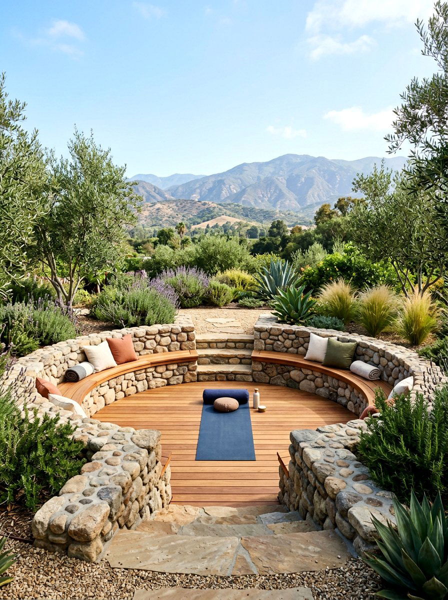 Sunken Yoga Pit - 30 backyard yoga deck ideas