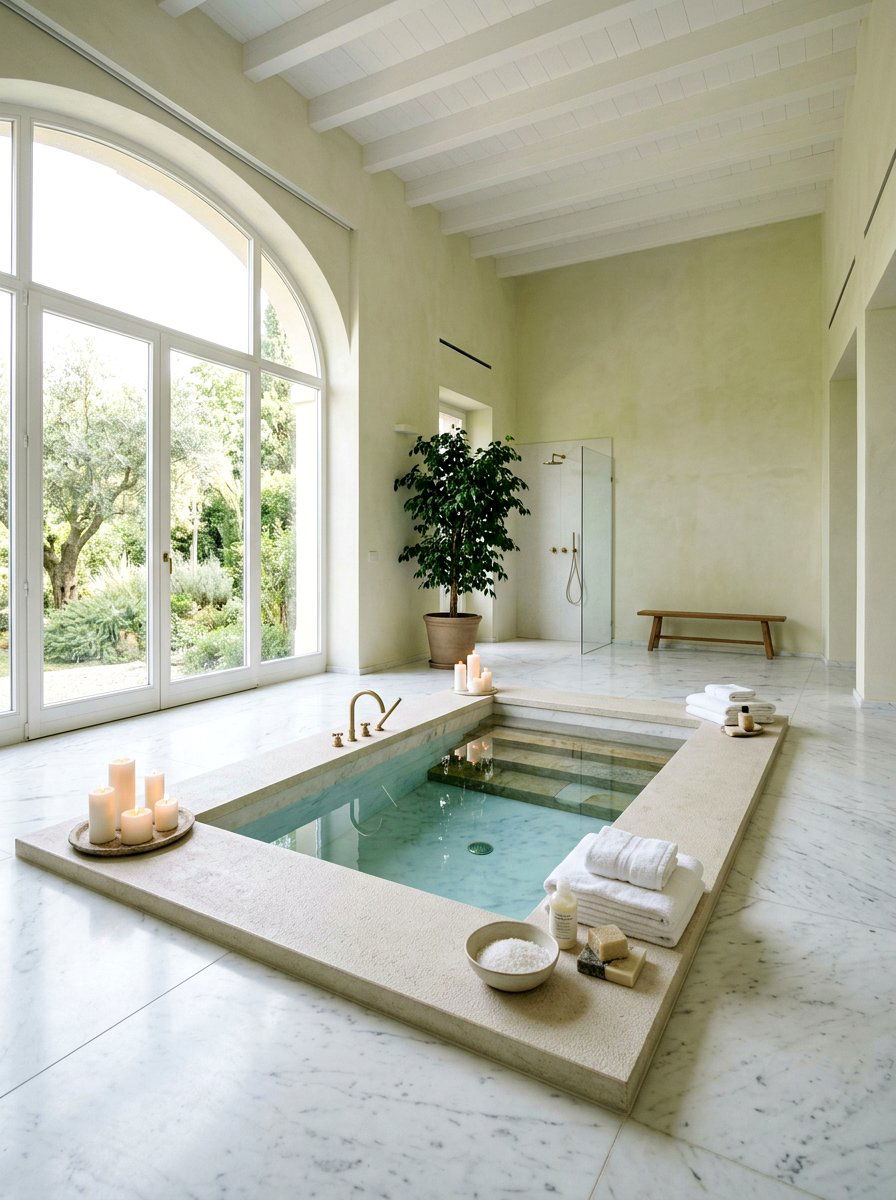 Sunken bathtub - 30 luxury hotel bath ideas