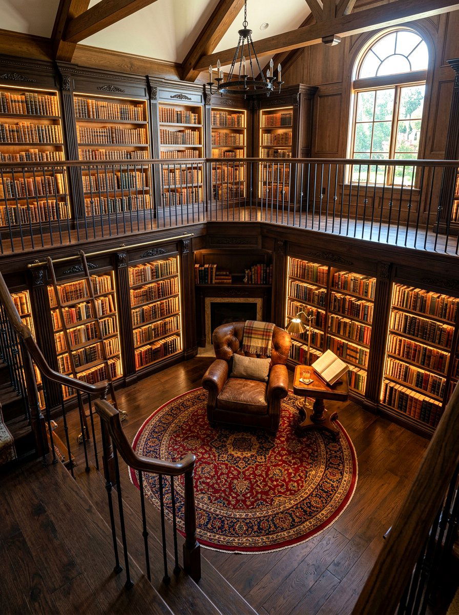 Sunken library seating area - 30 sunken conversation pit ideas