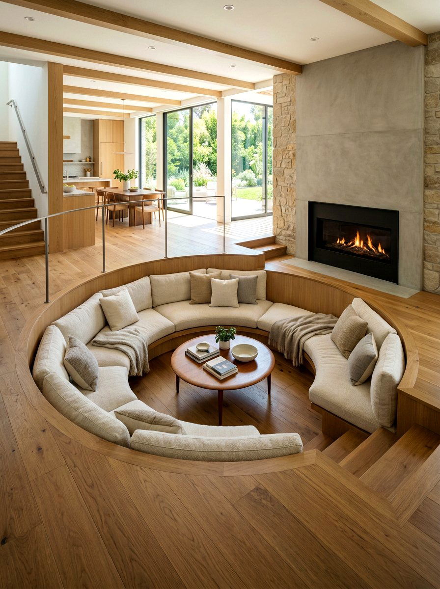 Sunken living room - 30 quiet luxury living room ideas
