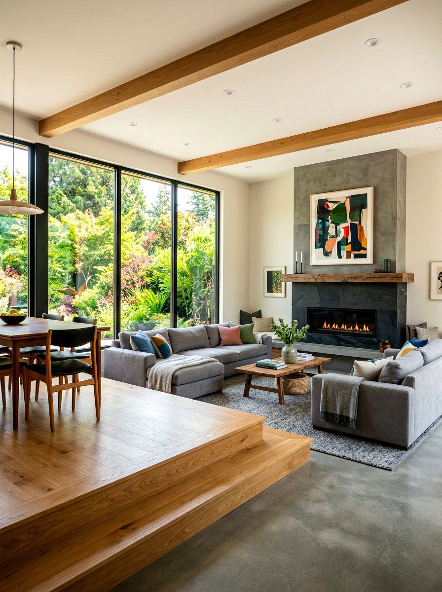 Sunken living room - 30 zoned open concept ideas