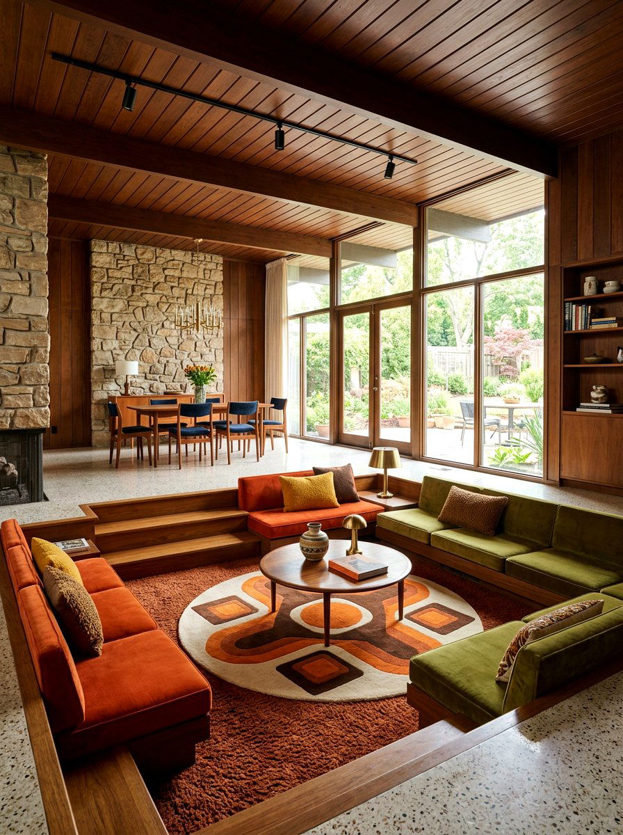 Sunken living room - 30 broken floor plan ideas