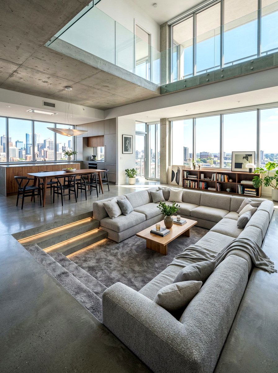 Sunken living rooms - 30 broken floor plan apartment ideas