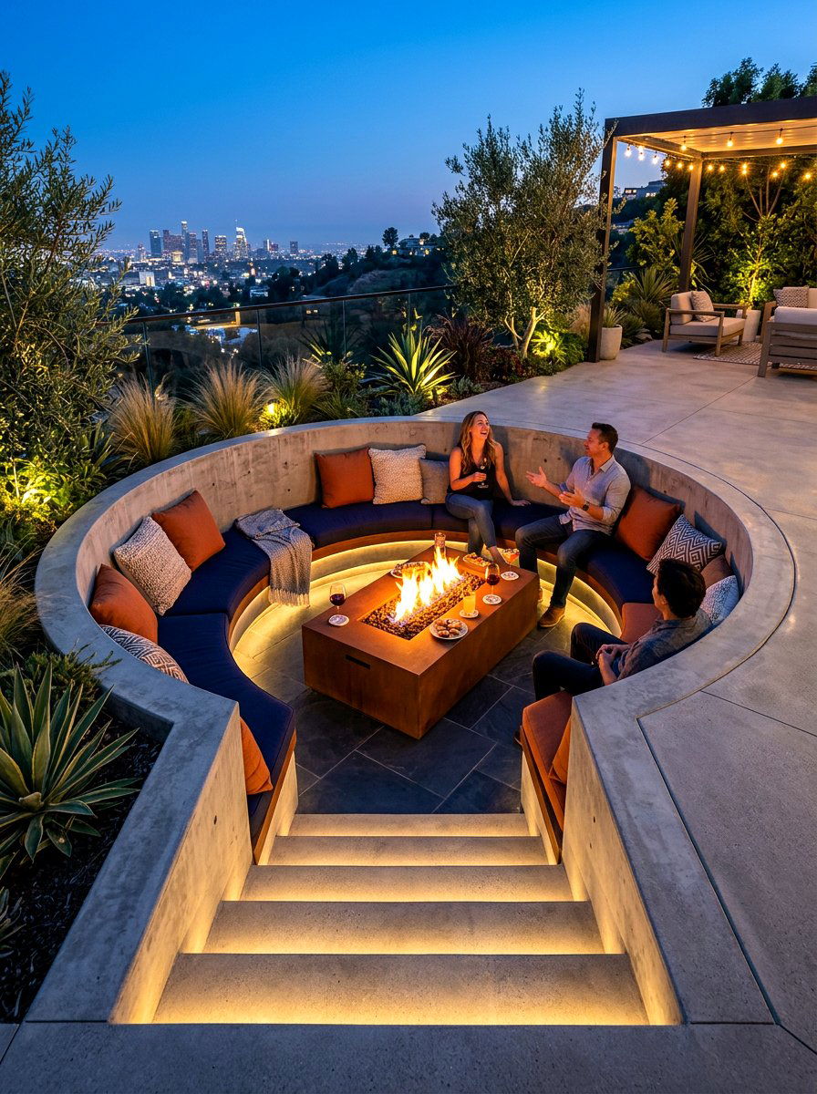 Sunken patio conversation pit - 30 starlit patio hosting ideas