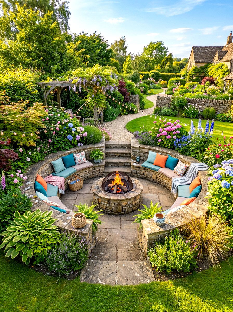 Sunken patio seating area - 30 California casual patio lounge ideas