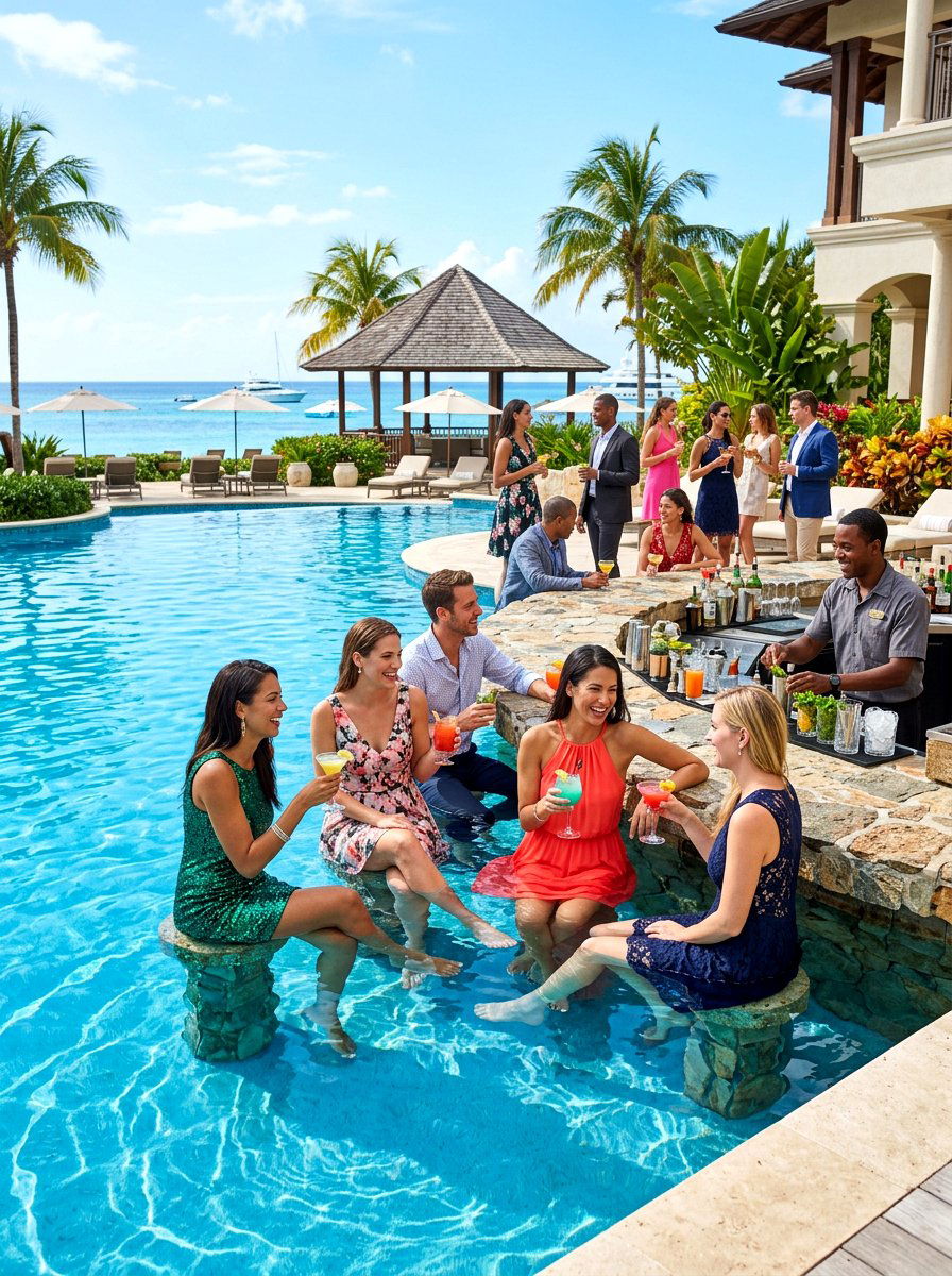 Sunken pool bar - 30 backyard bar ideas