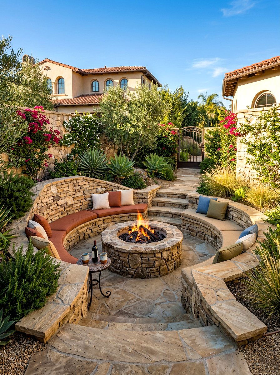 Sunken seating fire pit - 30 diy style fire pit ideas