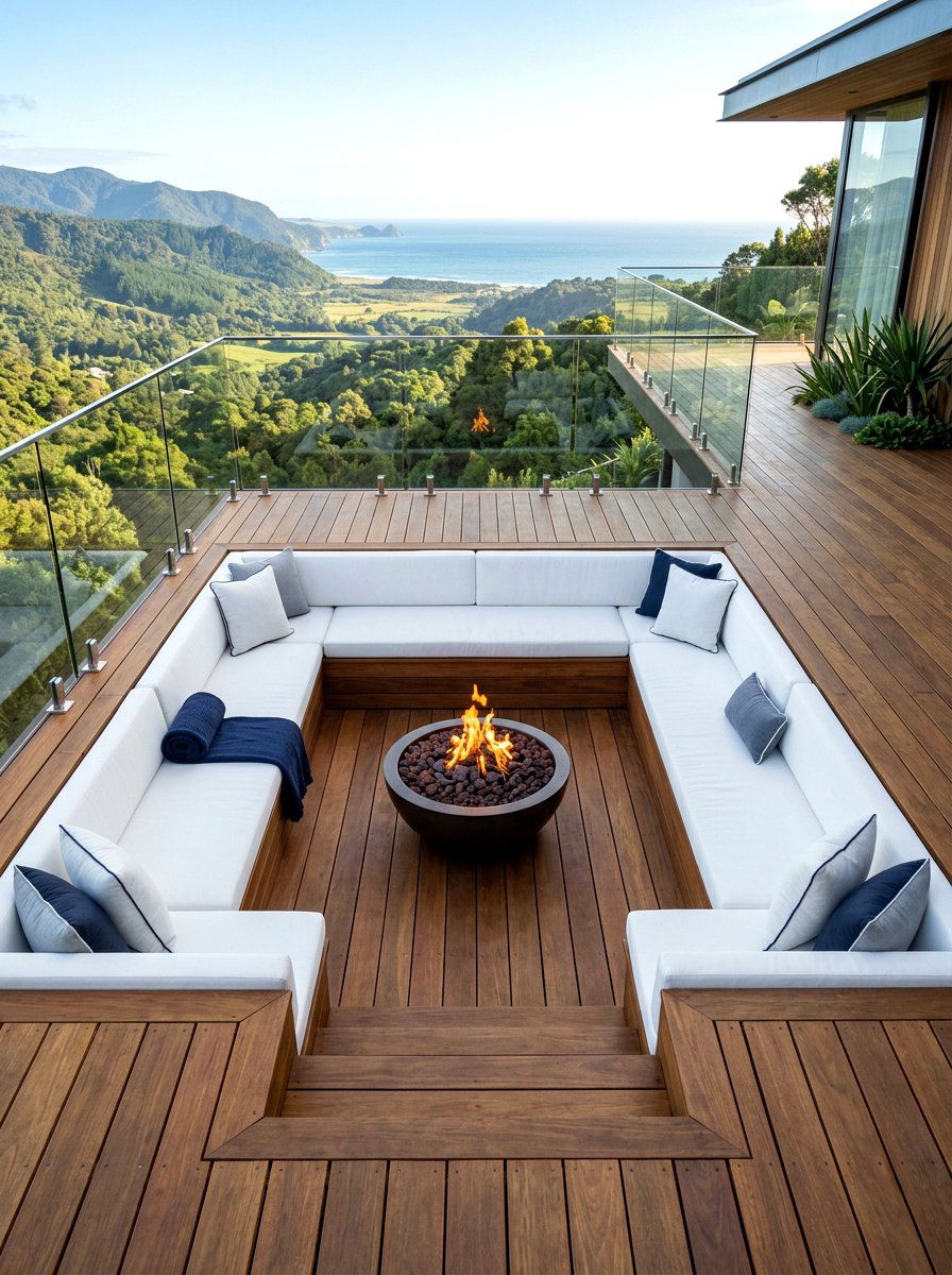 Sunken seating pit - 30 backyard seating ideas