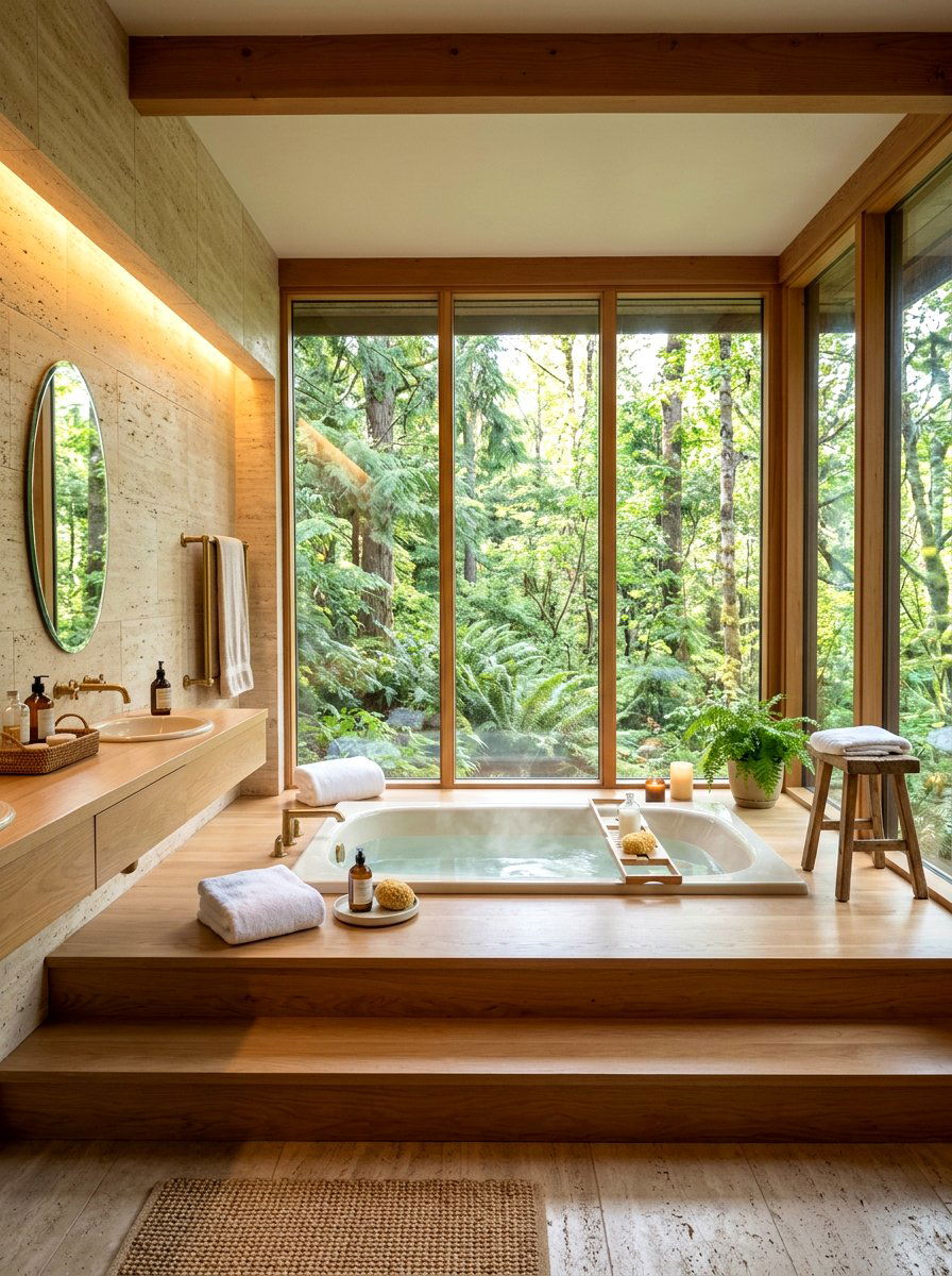 Sunken tub bathroom - 30 retro bathroom ideas