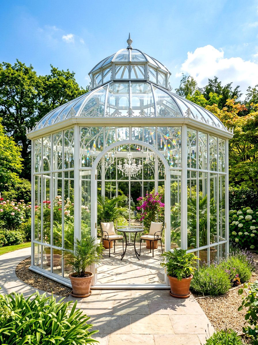Sunlit Glass Gazebo - 30 backyard wedding gazebo ideas