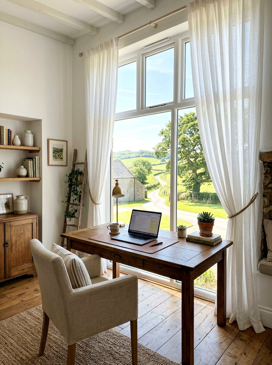 Sunny Farmhouse Office - 30 farmhouse home office ideas