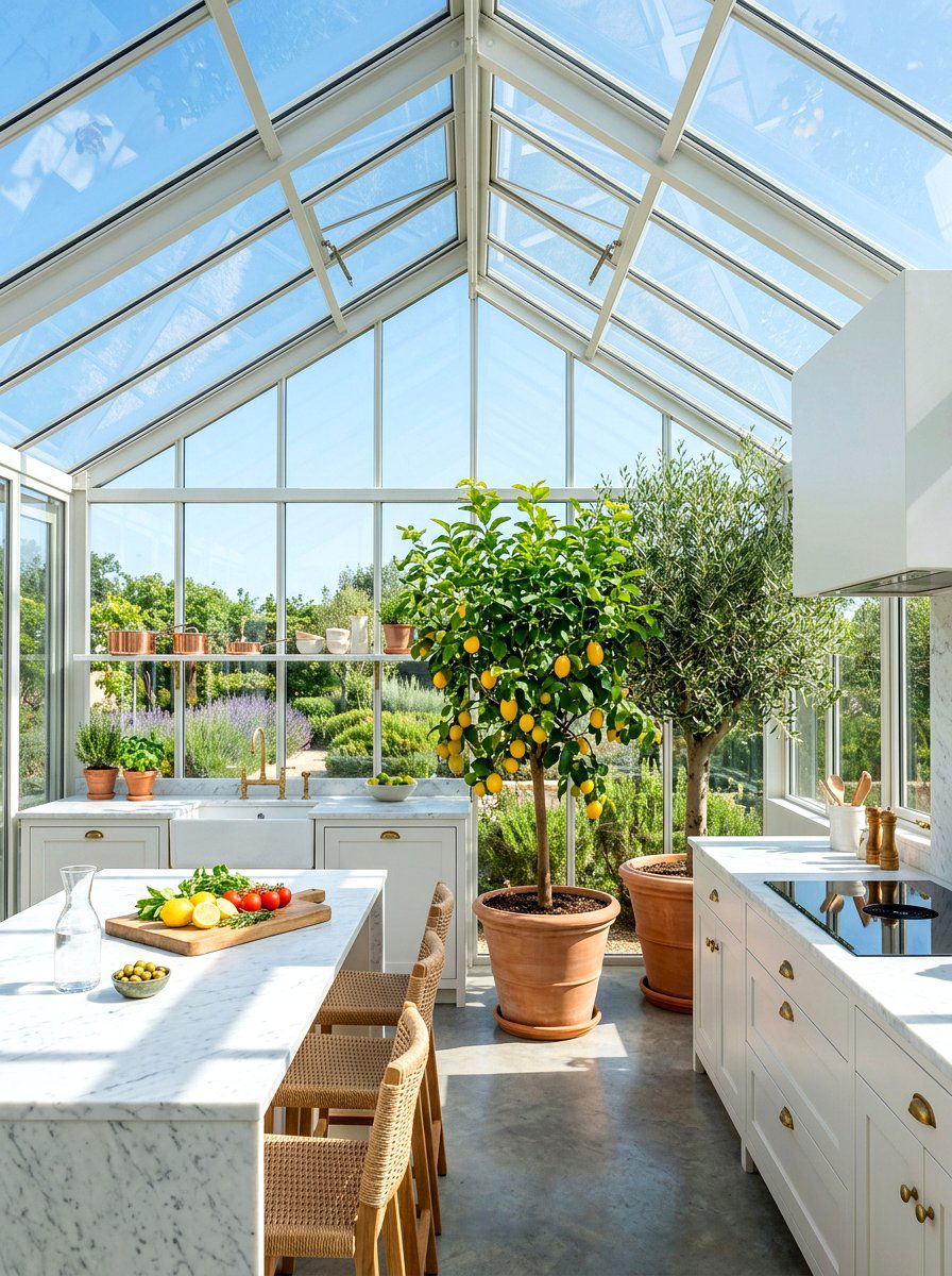Sunny Greenhouse Kitchen - 30 flower market kitchen ideas