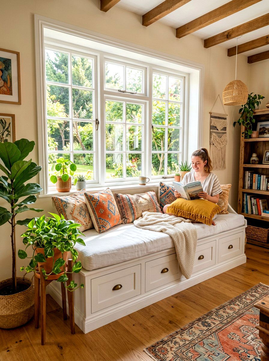 Sunny Room With Built In Window Seat - 30 micro living ideas