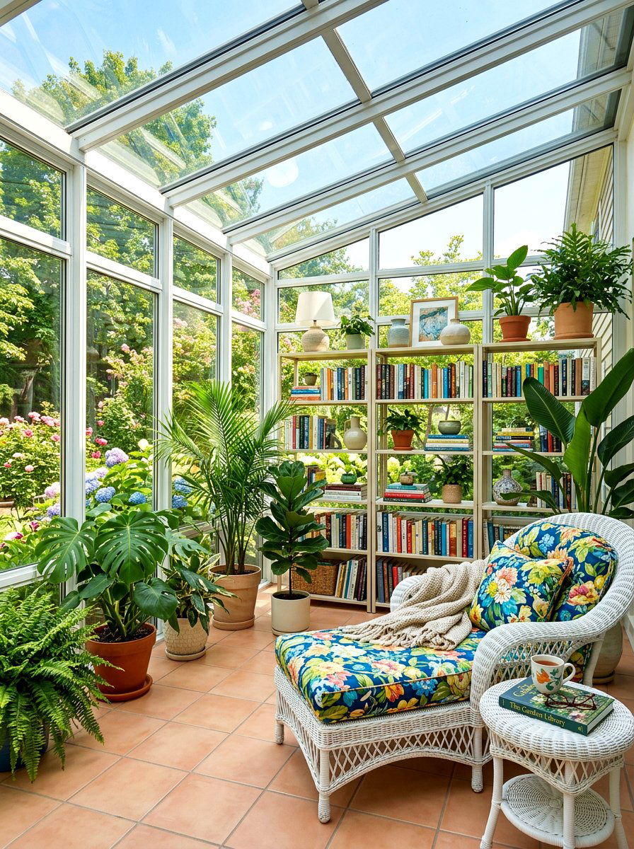 Sunny Solarium Reading Room - 30 reading salon living room ideas