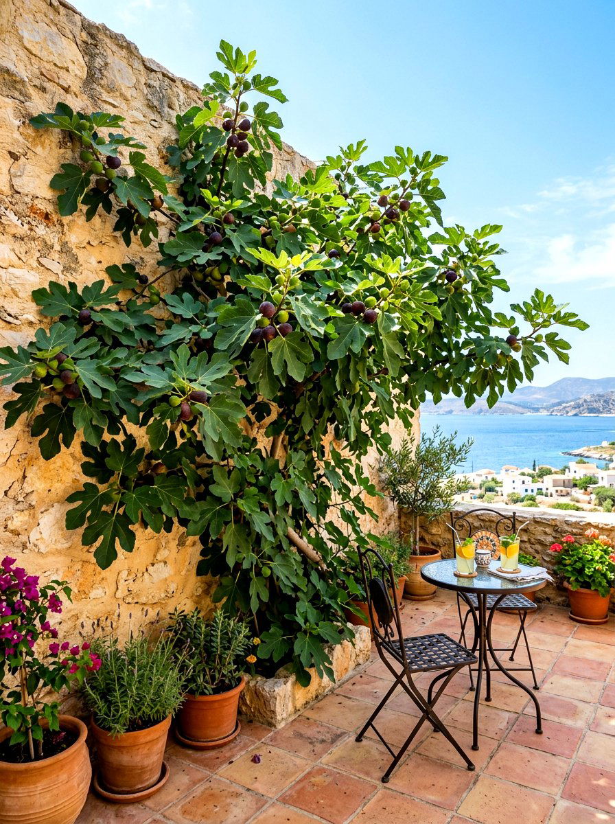 Sunny Wall Fig Tree - 30 espalier fruit tree wall ideas