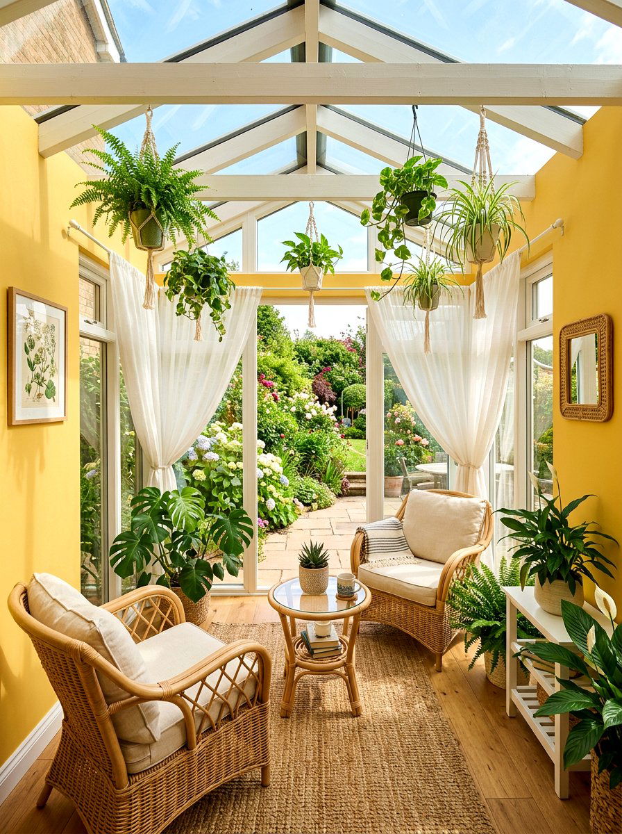 Sunny Yellow Small Sunroom - 30 small room big color ideas